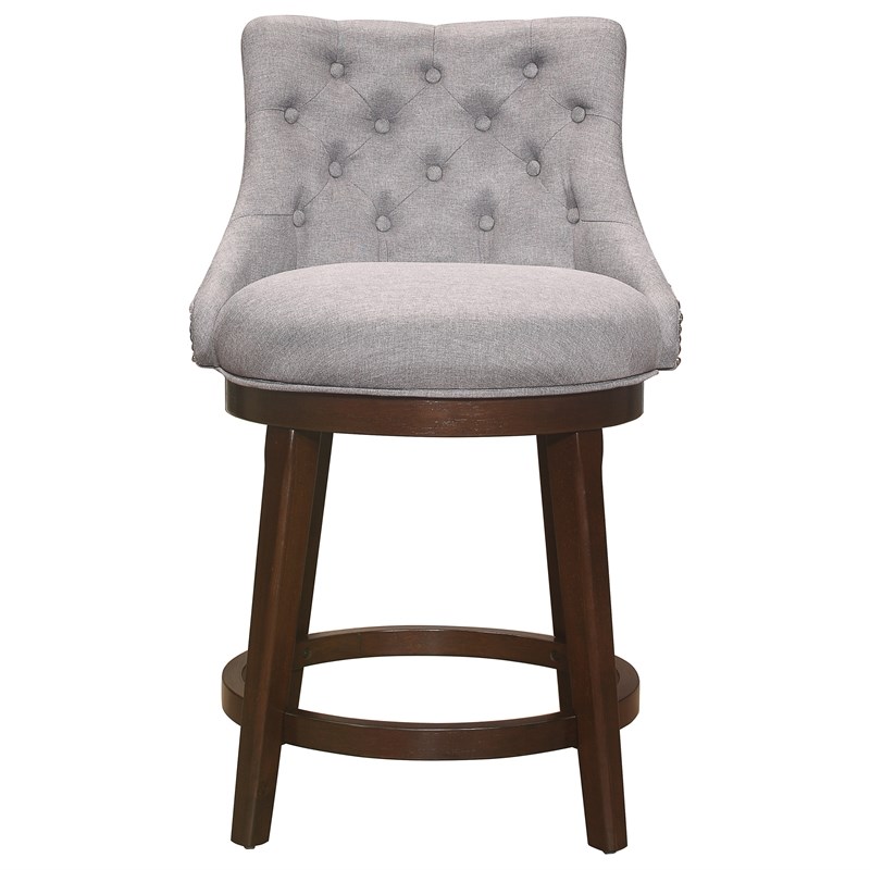 Hillsdale Halbrooke 25 Wood Contemporary Counter Stool in Chocolate/Gray