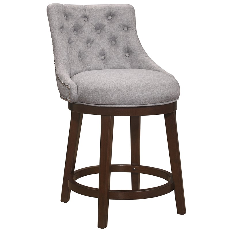 Hillsdale Halbrooke 25 Wood Contemporary Counter Stool in Chocolate/Gray