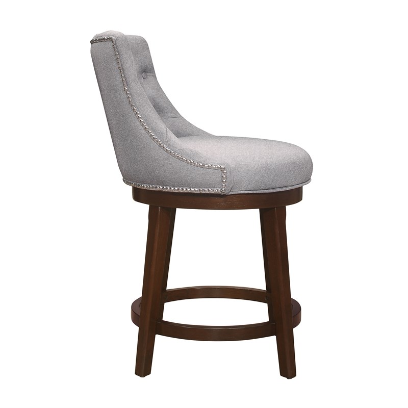 Hillsdale Halbrooke 25 Wood Contemporary Counter Stool in Chocolate/Gray