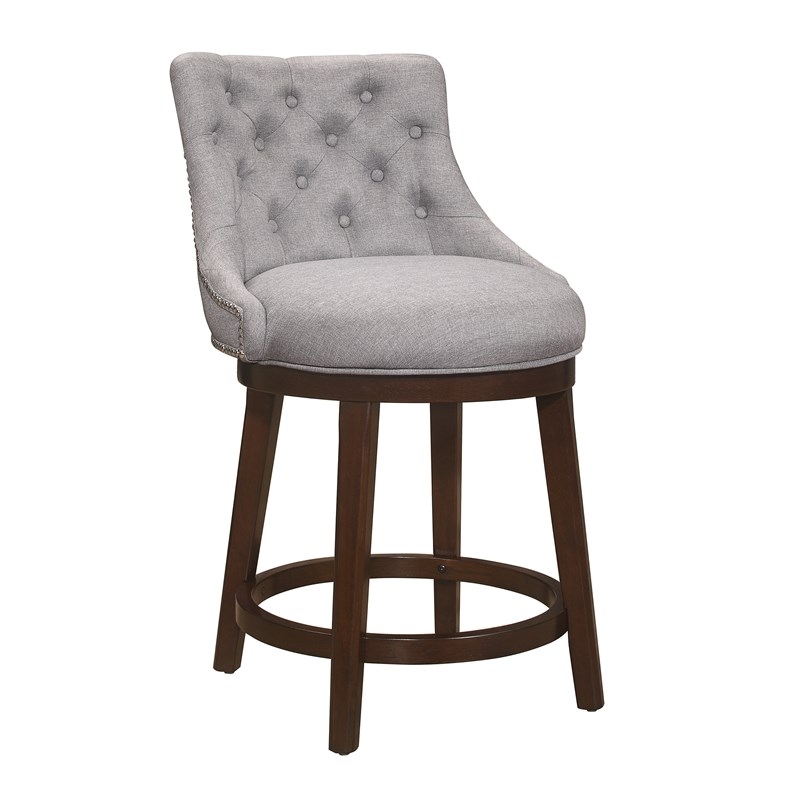 Hillsdale Halbrooke 25 Wood Contemporary Counter Stool in Chocolate/Gray