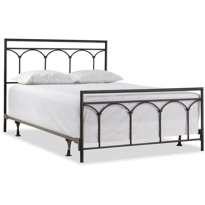 Hillsdale McKenzie Classic Contemporary Full Steel Spindle Bed in Brown ...