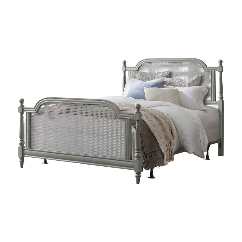Hilale Furniture Melanie Wood And, French Cane Bed Frame Queen