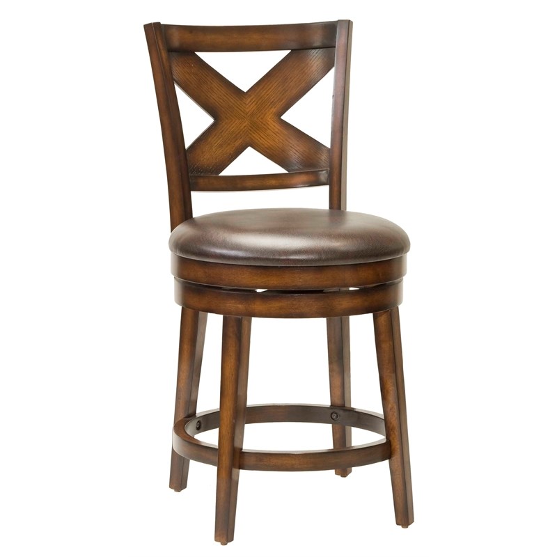 Hillsdale Furniture Sunhill Wood Swivel Counter Height Stool in Rustic Oak