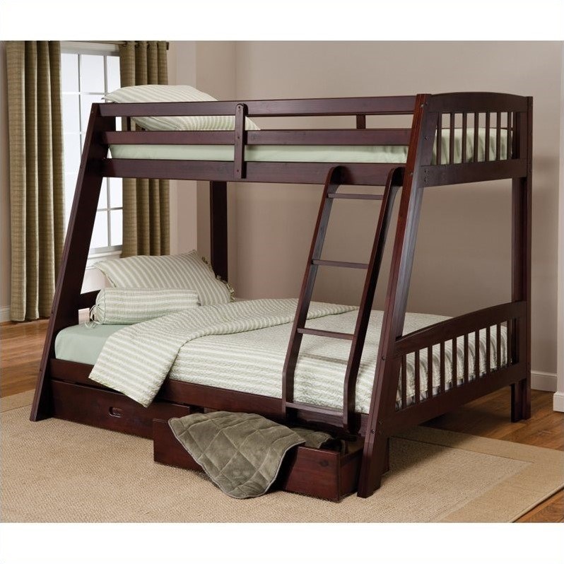 Hilale Rockdale Twin Over Full Bunk, Holmes Twin Over Full Bunk Bed Espresso