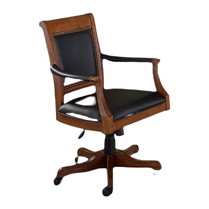 Hillsdale Furniture Kingston Wood Caster Chair in Medium Cherry