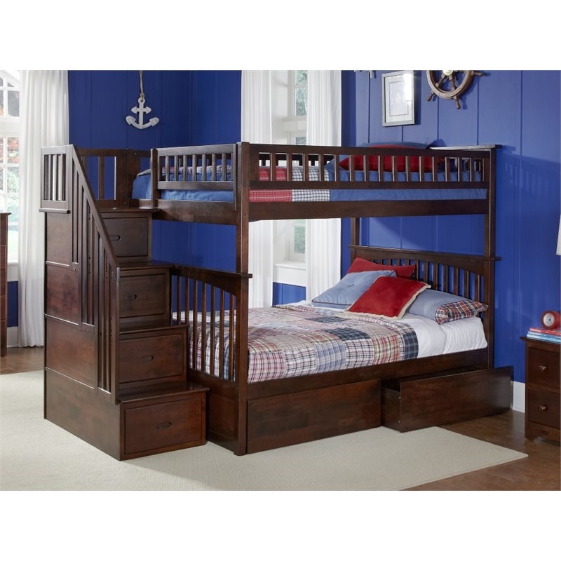 Atlantic Furniture Columbia Staircase Full over Full Bunk Bed