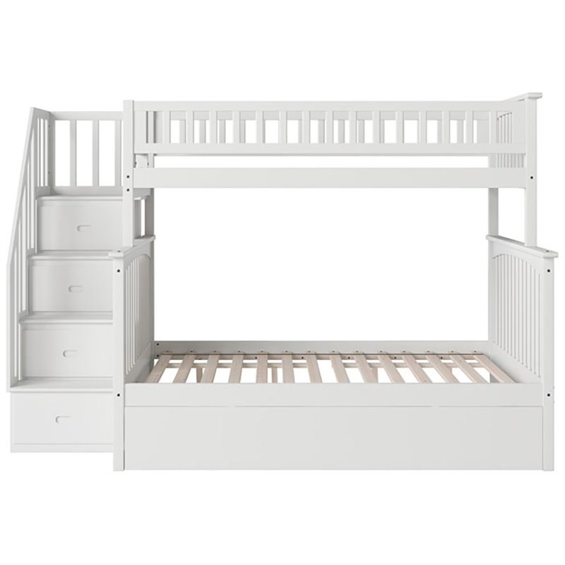 Atlantic Furniture Columbia Twin Over Full Staircase Trundle Bunk Bed