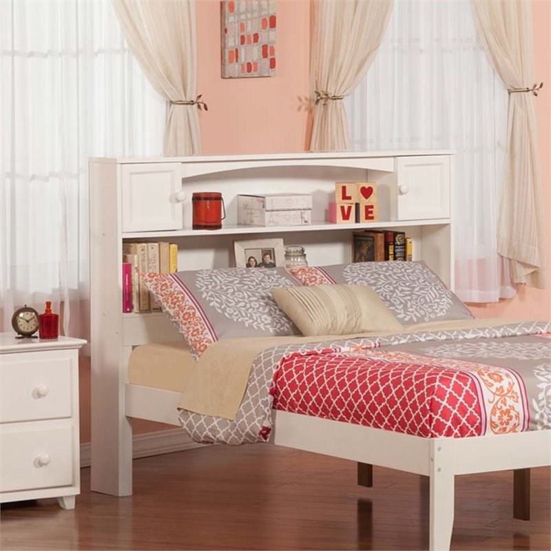 AFI Newport Full Bookcase Headboard in White Homesquare