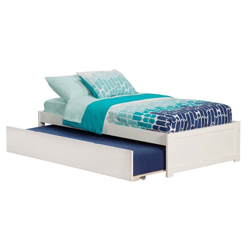 Atlantic Furniture Concord Urban Twin Trundle Platform Bed in White