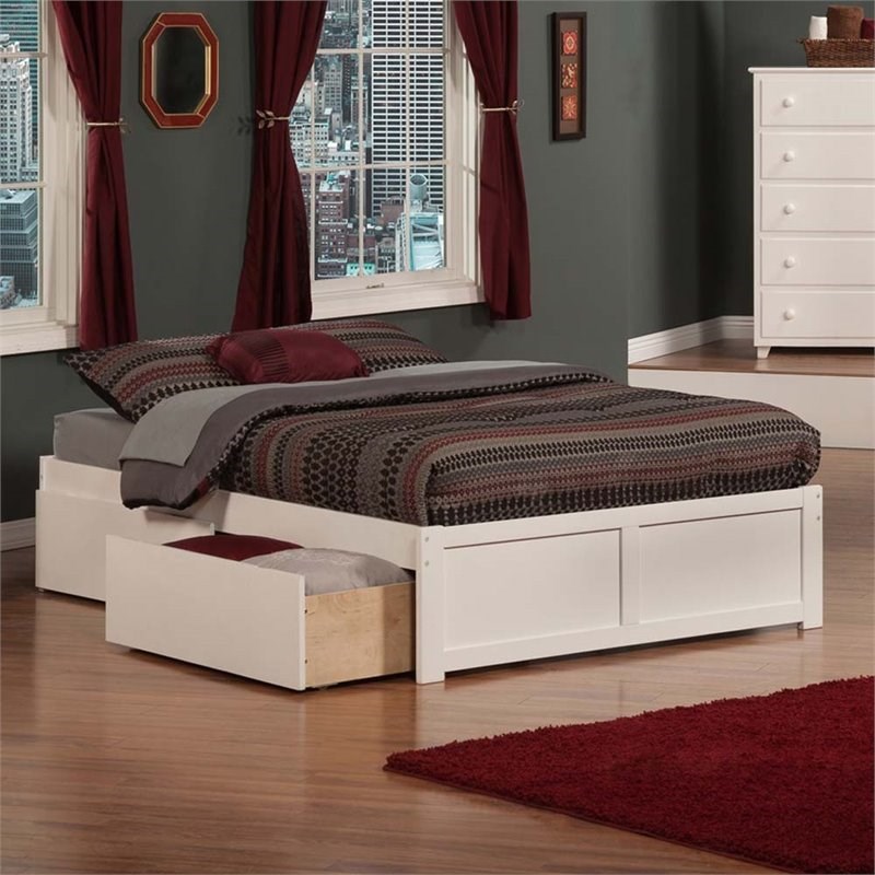 Atlantic Furniture Concord Urban Full Storage Platform Bed in White