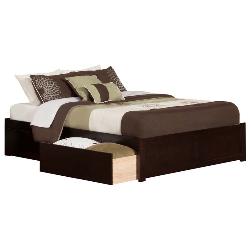 Atlantic Furniture Concord Queen Storage Platform Bed in Espresso