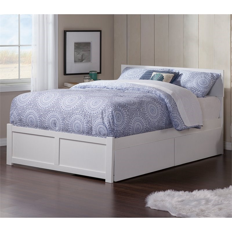 atlantic furniture orlando urban queen storage platform bed in white