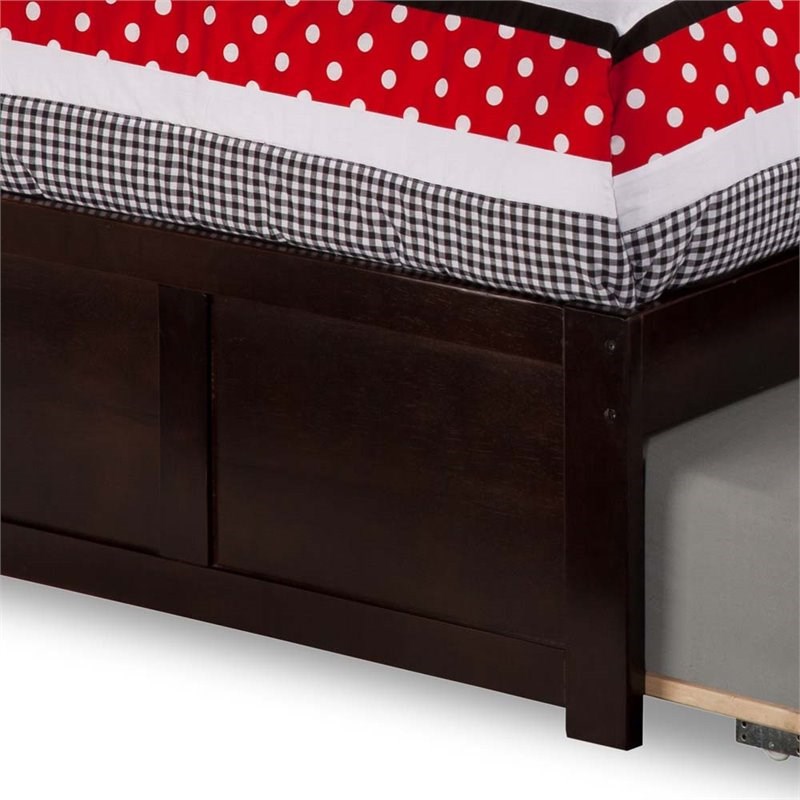 Atlantic Furniture Nantucket Twin Trundle Platform Bed in Espresso