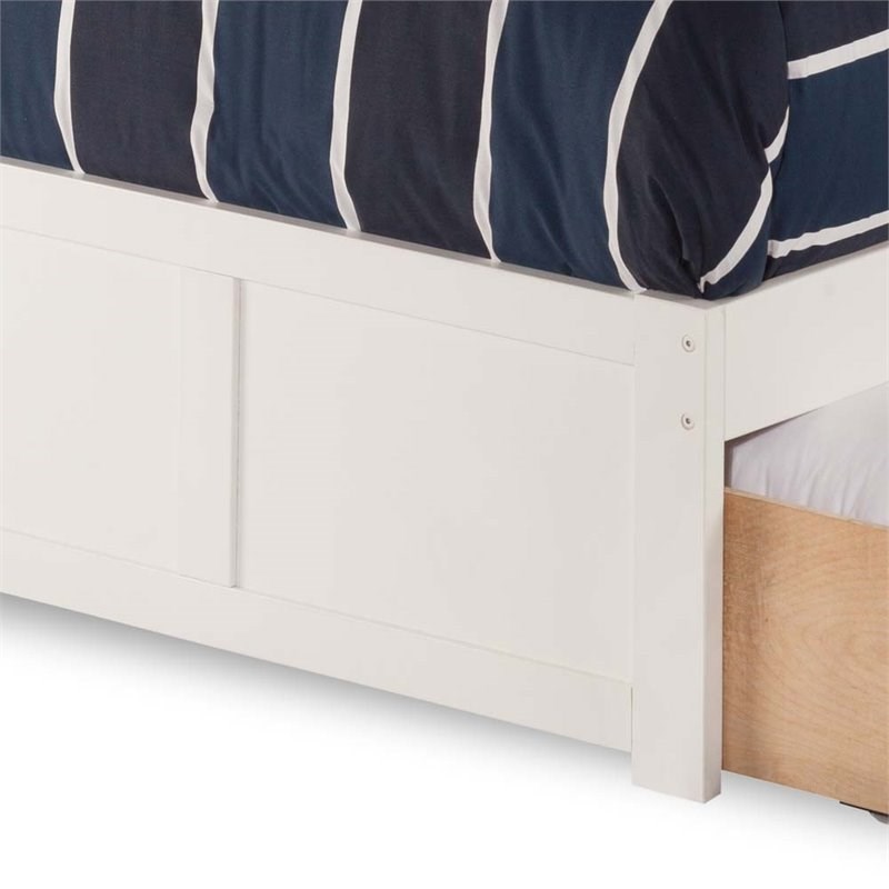 Atlantic Furniture Nantucket Urban Twin Storage Platform Bed in White
