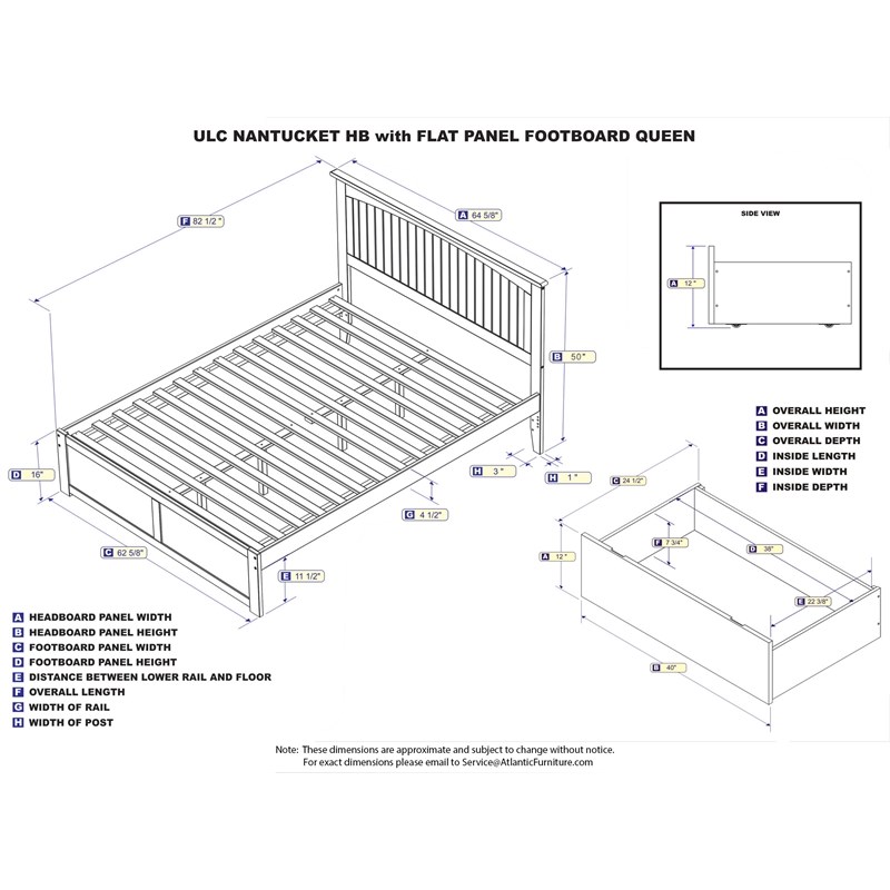 Atlantic Furniture Nantucket Queen Storage Platform Bed in Espresso
