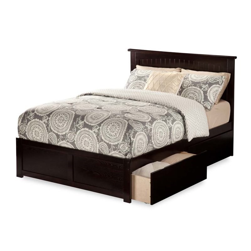 Atlantic Furniture Nantucket Queen Storage Platform Bed in Espresso