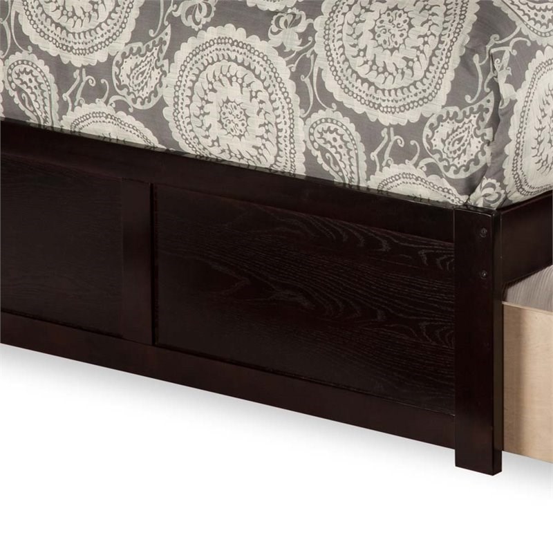 Atlantic Furniture Nantucket King Storage Platform Bed in Espresso