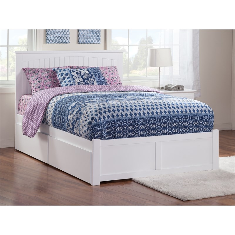 Atlantic Furniture Nantucket Urban King Storage Platform Bed in White