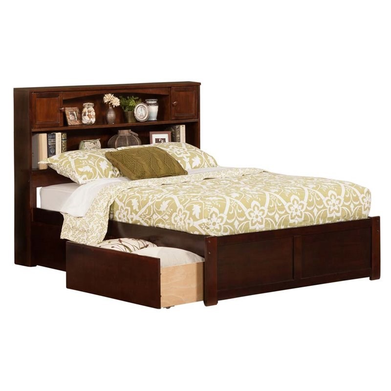 Atlantic Furniture Newport Urban Full Storage Platform Bed In Walnut ...