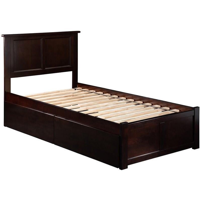Atlantic Furniture Madison Twin XL Storage Platform Bed in Espresso