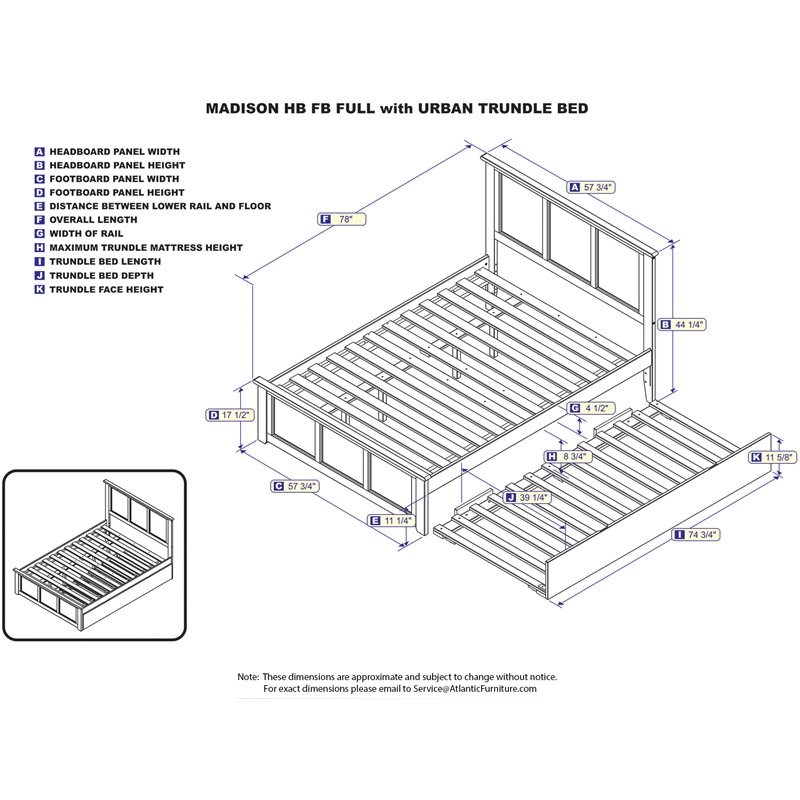 Atlantic Furniture Madison Urban Full Trundle Platform Bed in White Homesquare