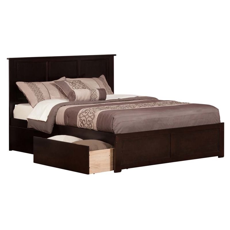 Atlantic Furniture Madison Queen Storage Platform Bed in Espresso