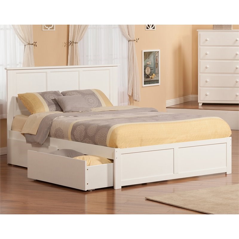 atlantic furniture madison urban queen storage platform bed in white