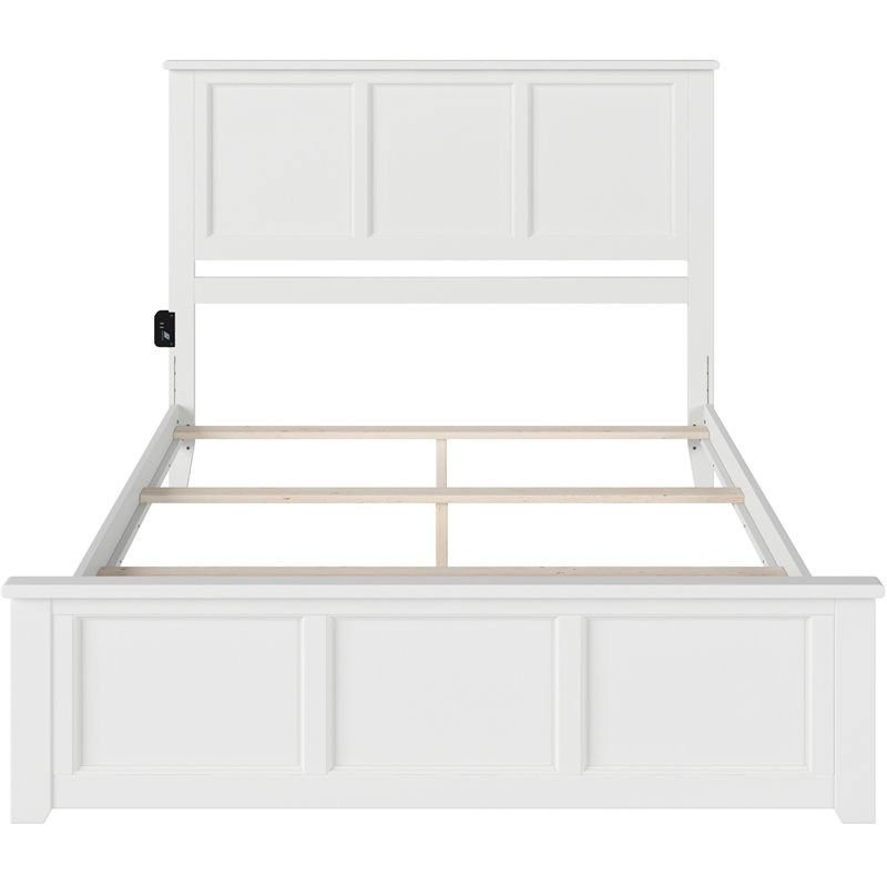 Atlantic Furniture Madison Queen Panel Bed in White