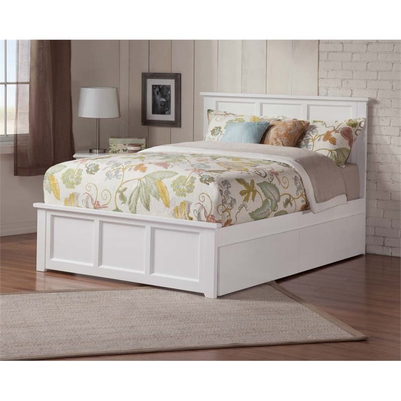 Atlantic Furniture Madison Urban Queen Storage Platform Bed in White ...