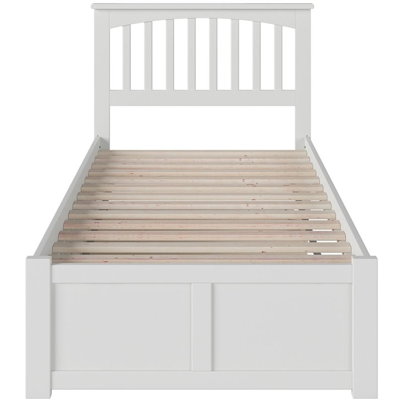 Atlantic Furniture Mission Urban Twin Trundle Platform Bed in White