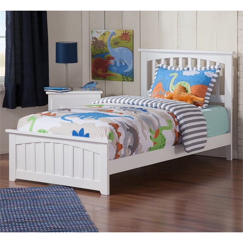 Atlantic Furniture Mission Twin Spindle Bed in White