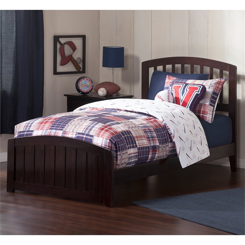 Atlantic Furniture Richmond Twin Spindle Bed with Footboard in Espresso