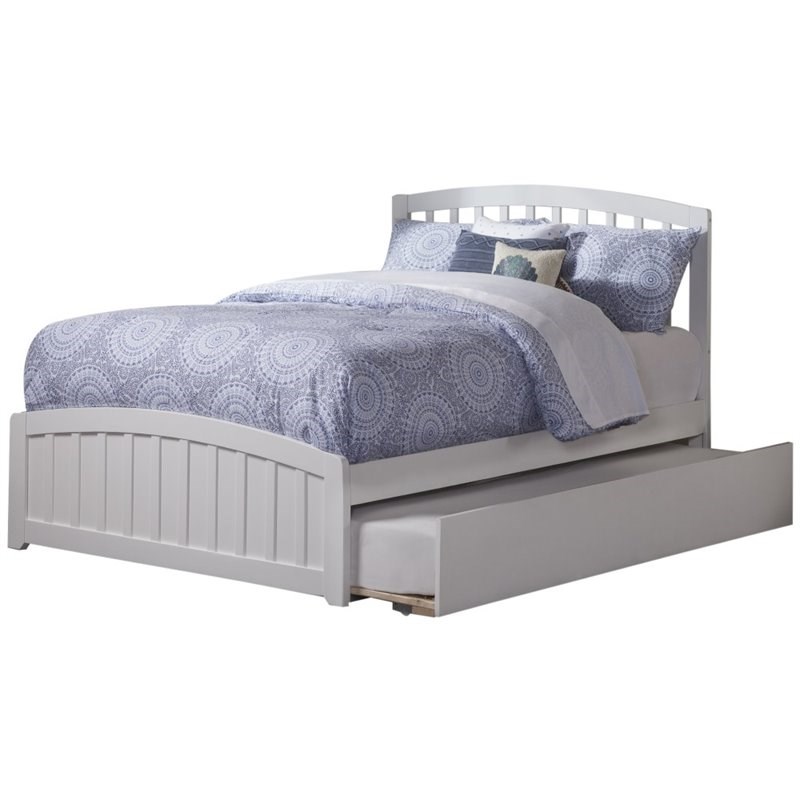 Atlantic Furniture Richmond Full Spindle Bed with Trundle in White
