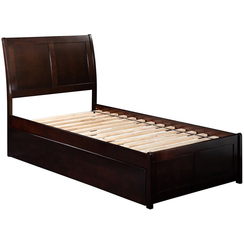 Atlantic Furniture Portland Twin Sleigh Bed with Trundle in Espresso