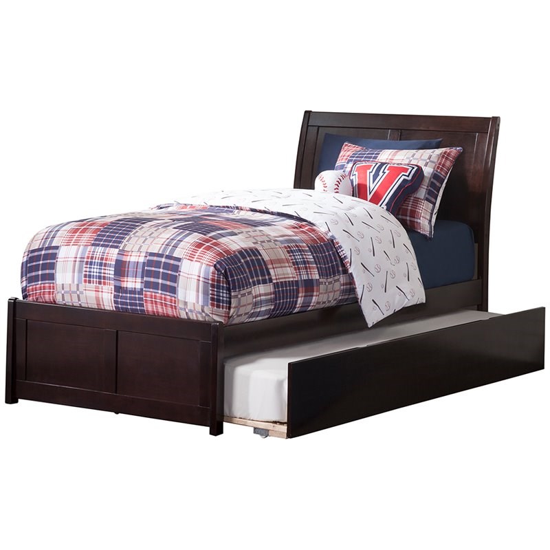 Atlantic Furniture Portland Twin Sleigh Bed with Trundle in Espresso