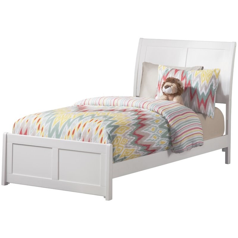 Atlantic Furniture Portland Twin Sleigh Bed in White