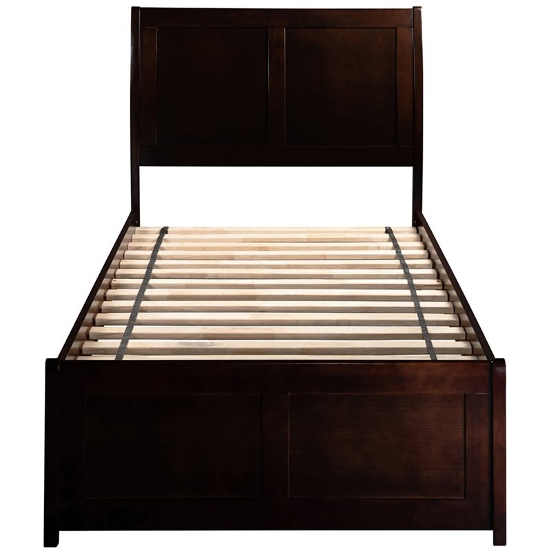 Atlantic Furniture Portland Twin Storage Sleigh Bed in Espresso