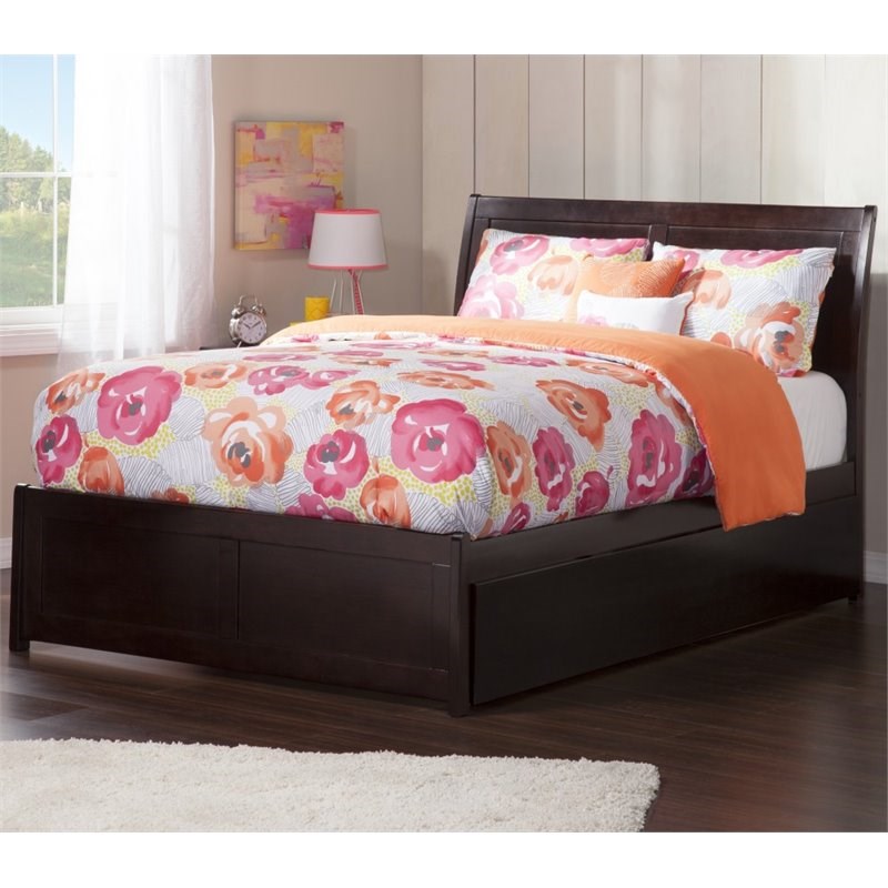 Atlantic Furniture Portland Full Sleigh Bed with Trundle in Espresso
