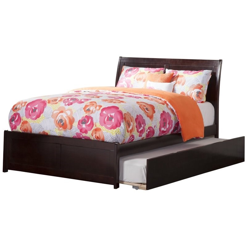 Atlantic Furniture Portland Full Sleigh Bed with Trundle in Espresso
