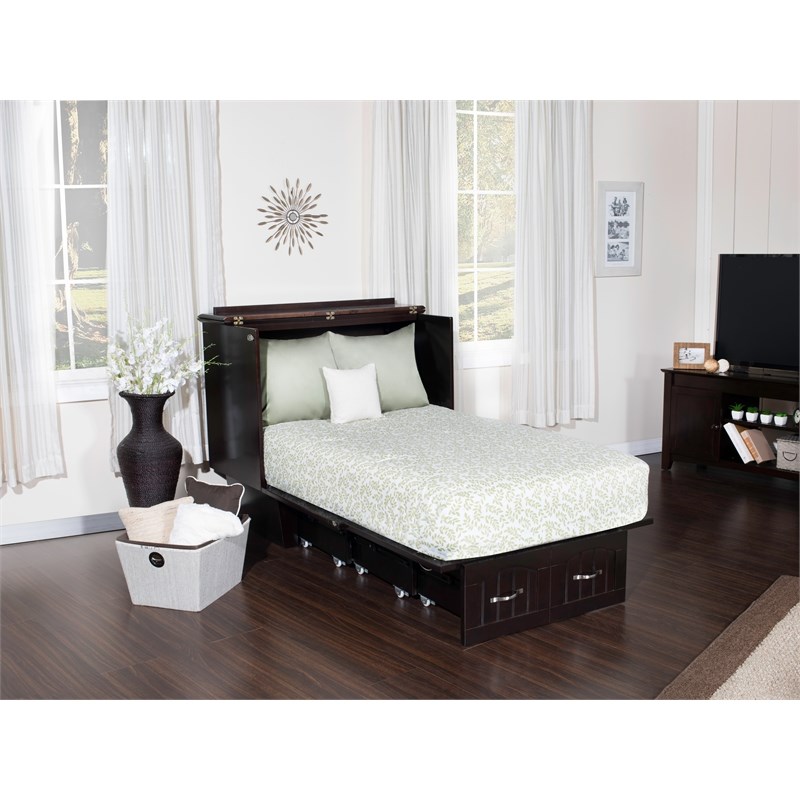 atlantic furniture nantucket twin murphy bed chest in espresso ac592141