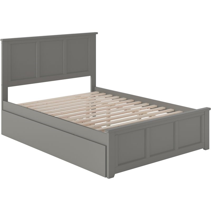 AFI Madison Platform Bed with Trundle in Gray | Homesquare