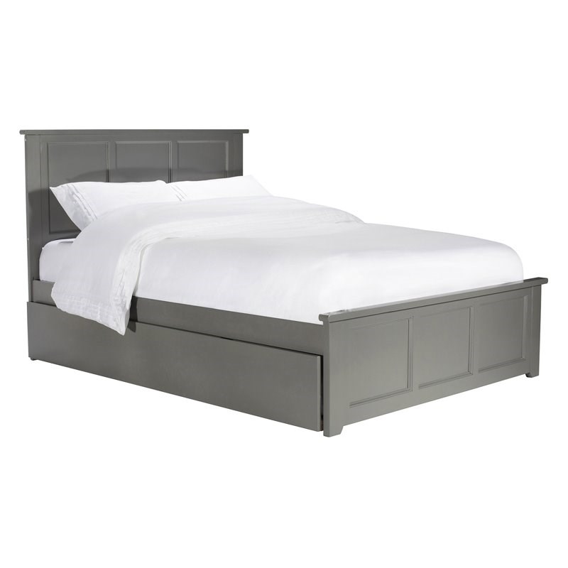 AFI Madison Platform Bed with Trundle in Gray | Homesquare