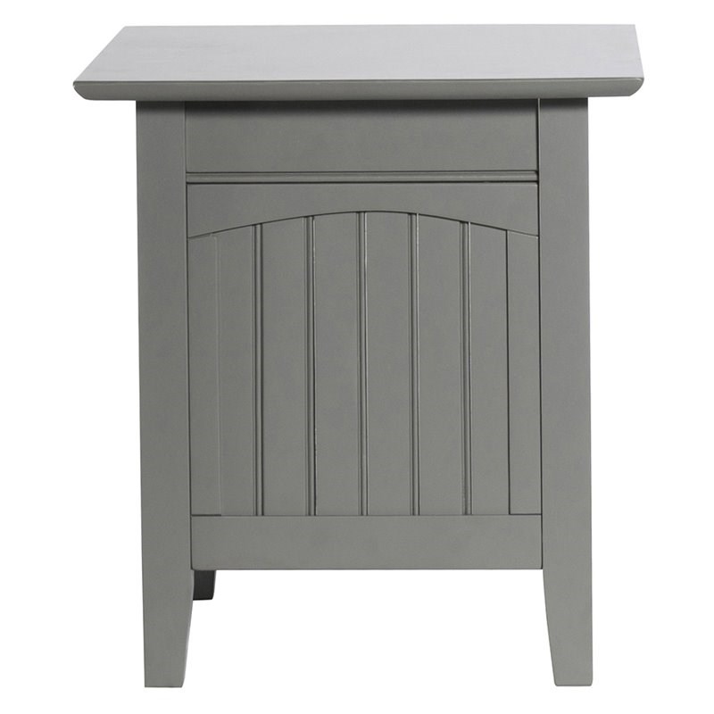 atlantic furniture nantucket end table with charger in grey ah14319