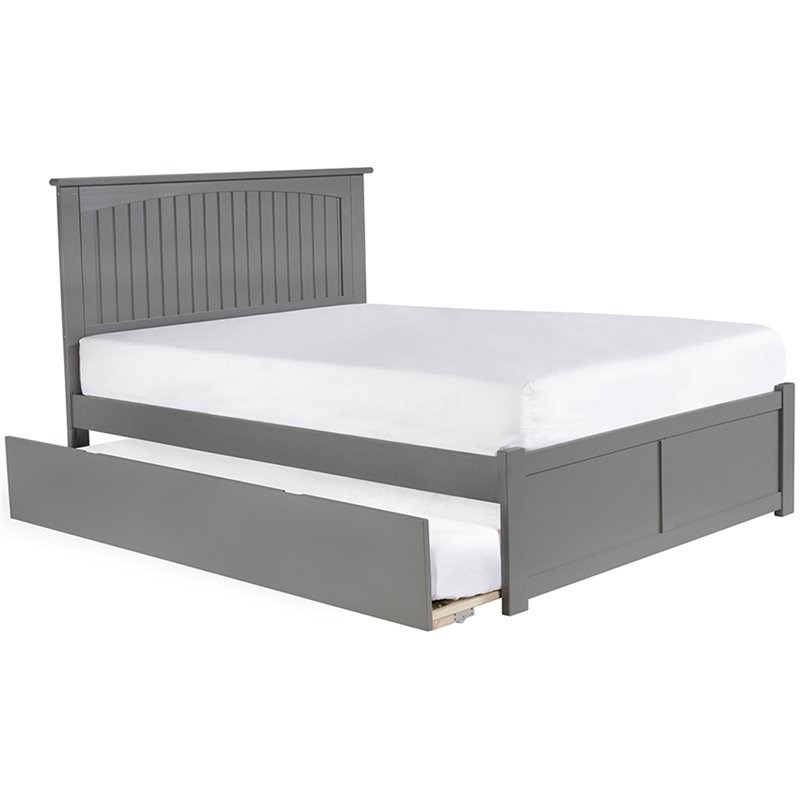 AFI Nantucket Full Platform Bed with Trundle in Gray Homesquare