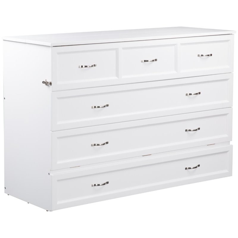 Atlantic Furniture Deerfield Queen Murphy Bed Chest in White Homesquare