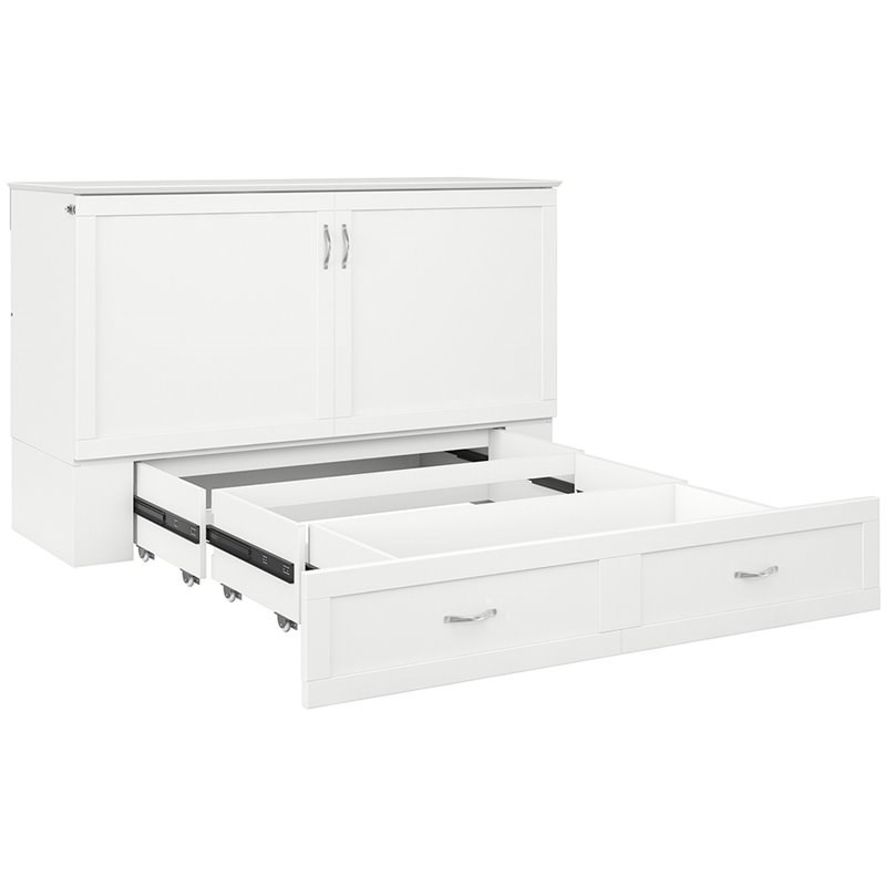 atlantic furniture hamilton queen murphy bed chest in white ac624142