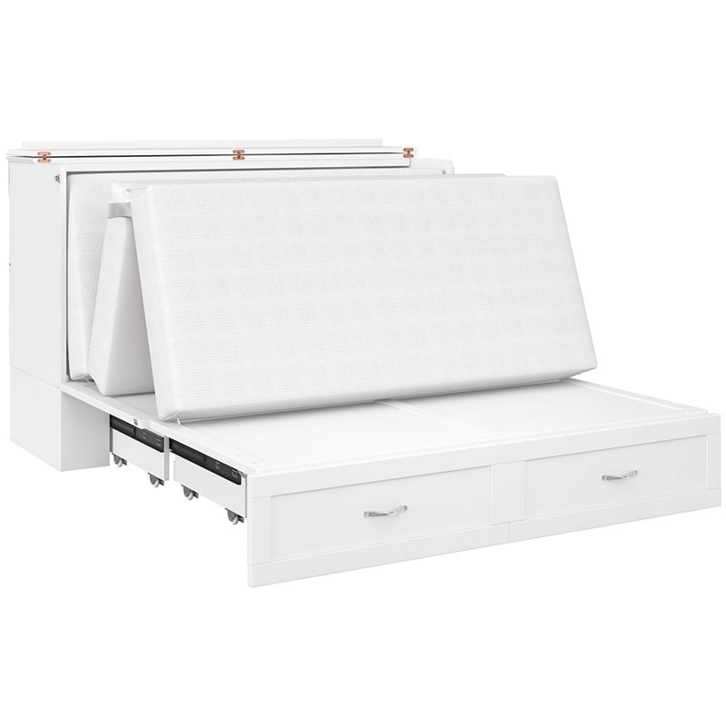 AFI Hamilton Queen Murphy Bed Chest in White Homesquare