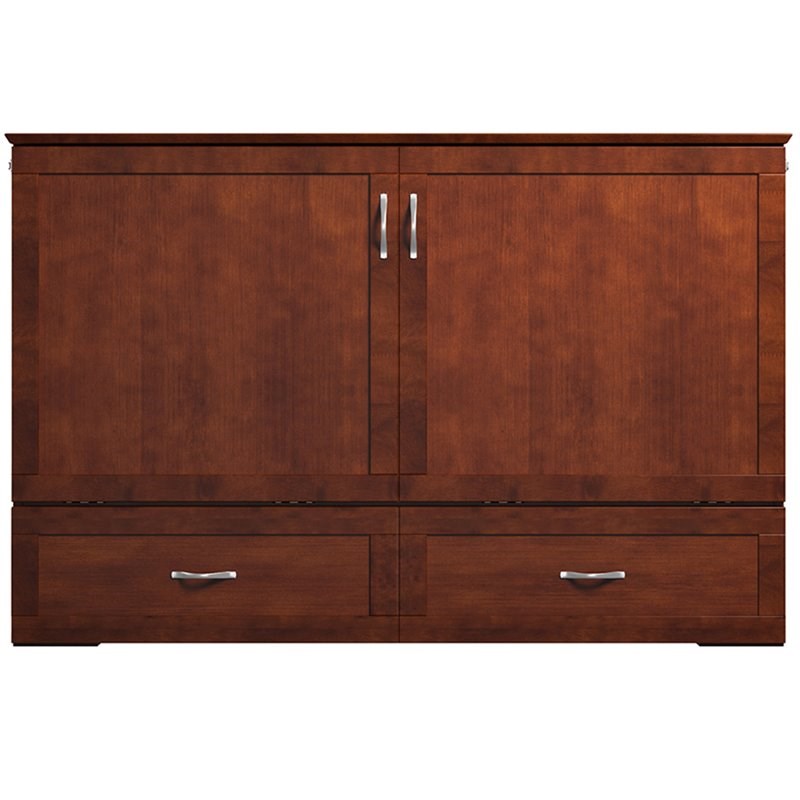 Atlantic Furniture Hamilton Queen Murphy Bed Chest in Walnut Homesquare