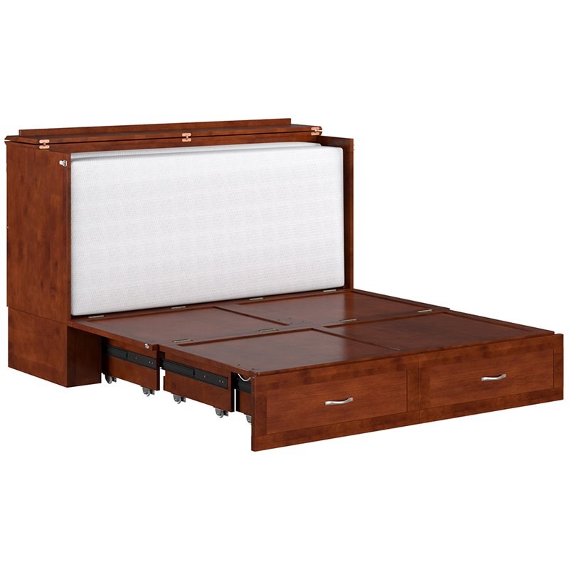 Atlantic Furniture Hamilton Queen Murphy Bed Chest in Walnut | Homesquare