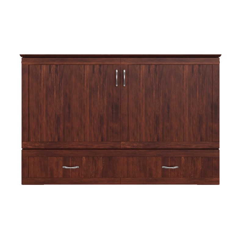 Atlantic Furniture Hamilton Queen Murphy Bed Chest in Walnut Homesquare